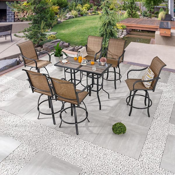Patio Festival 8-Piece Metal Bar Height Outdoor Dining Set