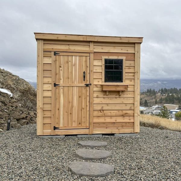 Garden Saver 8 ft. W x 4 ft. D Cedar Wood Shed with Single Doors and Cedar Roof (32 sq. ft.)