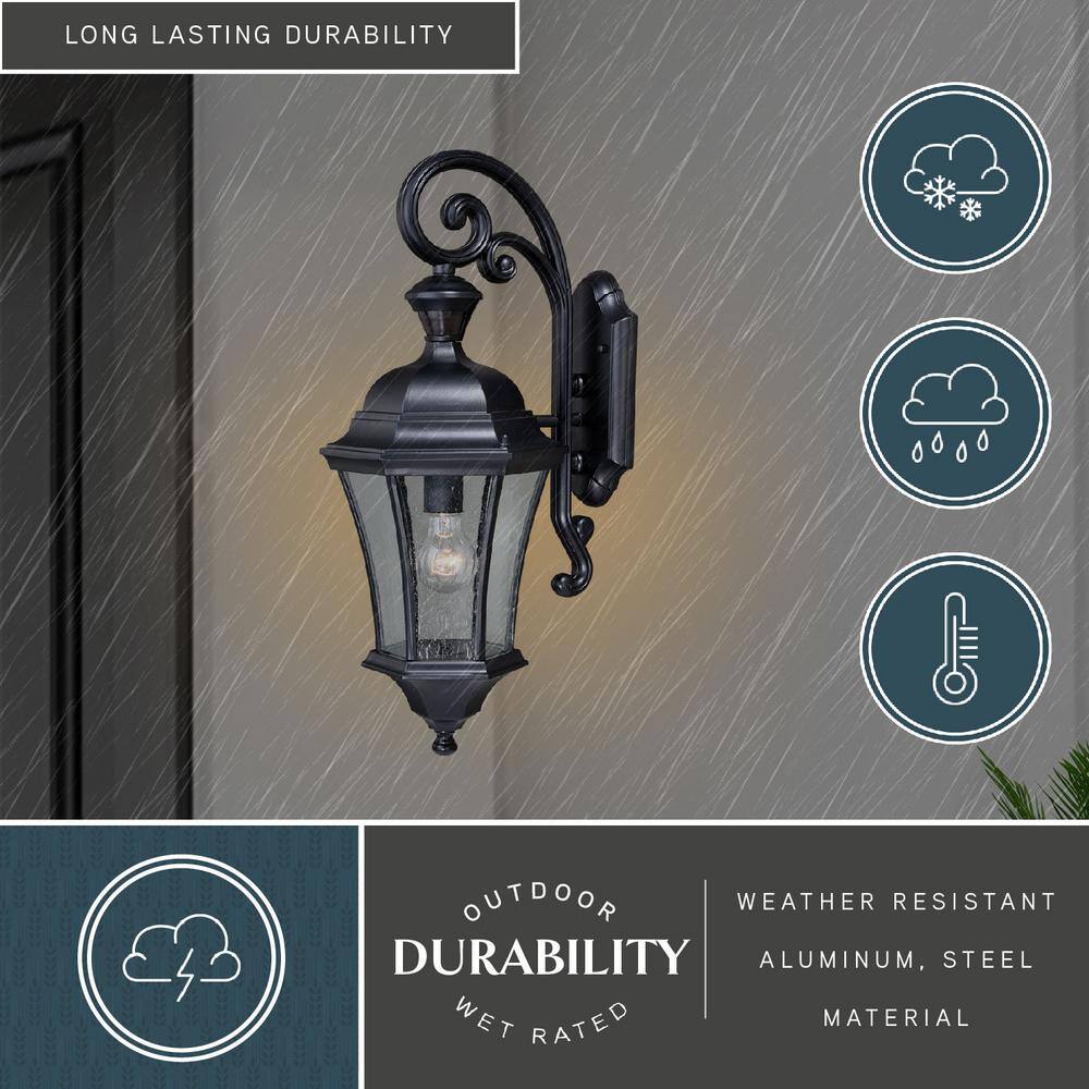 Aberdeen Black Aluminum Dimmable Outdoor Wall Light