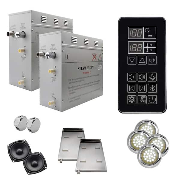 Superior SteamPoint Plus 18kW Steam Bath Generators, Self-Draining, Bluetooth Digital Keypad, Drip Pans, White Lights