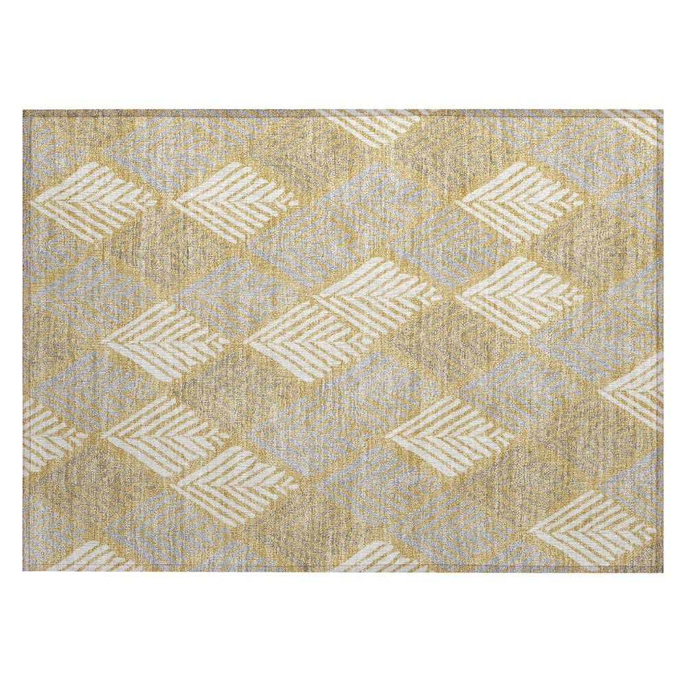 Chantille Machine Washable Indoor/Outdoor Abstract ACN2818 Gold 3 ft. x 4 ft. Area Rug price history on PriceWatchPro