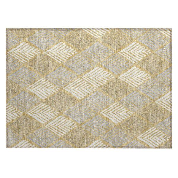 Chantille Machine Washable Indoor/Outdoor Abstract ACN2818 Gold 3 ft. x 4 ft. Area Rug