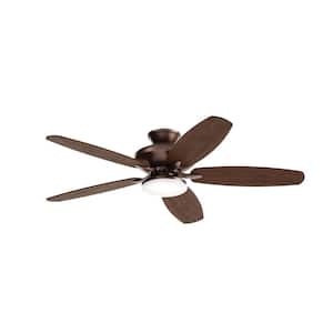 Renew Designer 52 in. Outdoor Satin Natural Bronze Dual Mount Ceiling Fan with LED Bulbs with Remote Control Included