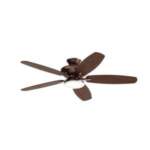 Renew Designer 52 in. LED Indoor/Outdoor Satin Natural Bronze Dual Mount Ceiling Fan with Remote
