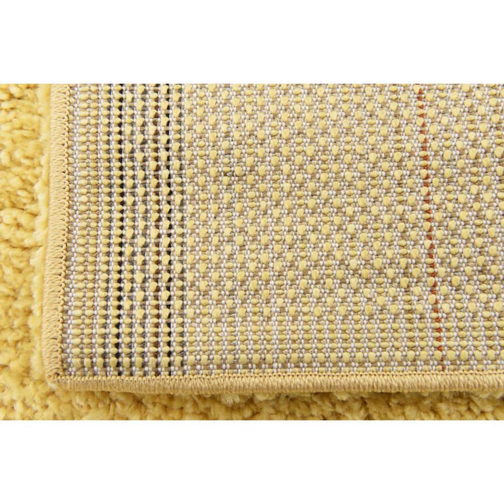 Yellow Shag Synthetic Indoor Runner Rug