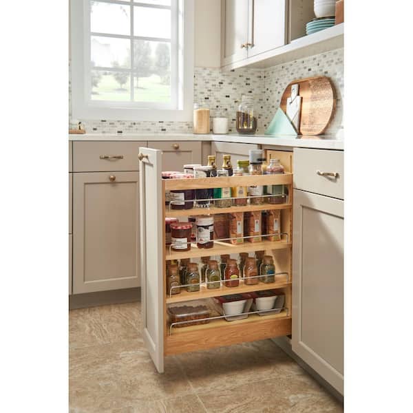 Rev-A-Shelf 448-BCSC-6C Pull-Out Wood Base Cabinet Organizer with Soft