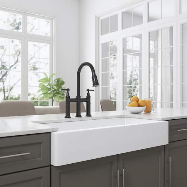 37 in. Farmhouse Single Bowl White Ceramic Kitchen Sink TYDTKS03