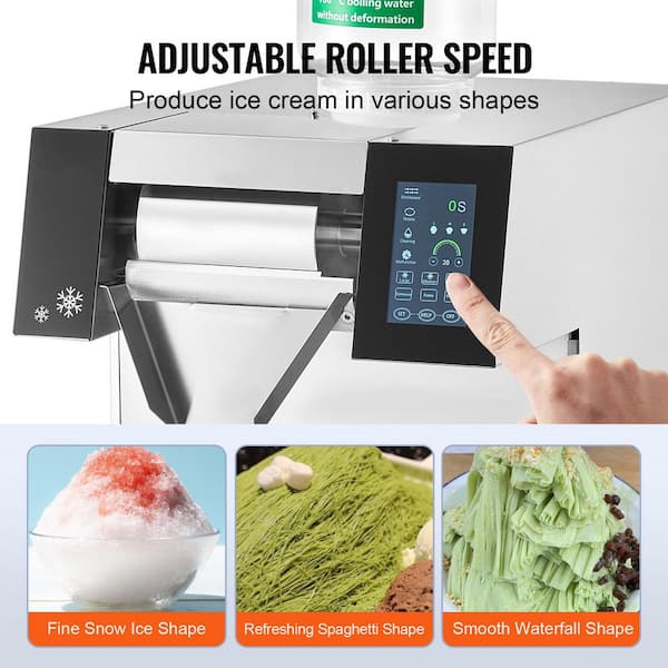 SKYSHALO Commercial Snowflake Ice Machine, 9168 oz. /24 H