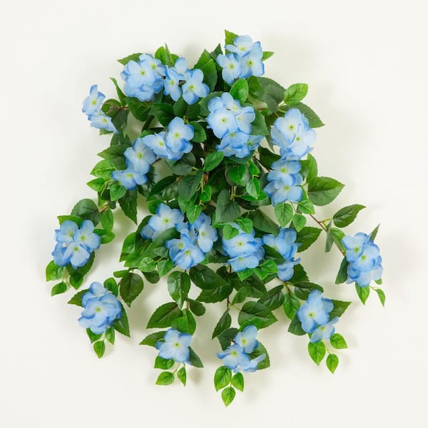 Nearly Natural 24in. Blue UV Resistant Artificial Hydrangea
