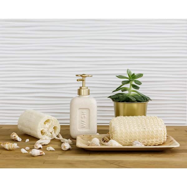 18.5'' x 24.3'' Wilderness Decorative 3D PVC Backsplash Panels in White 9-Pieces
