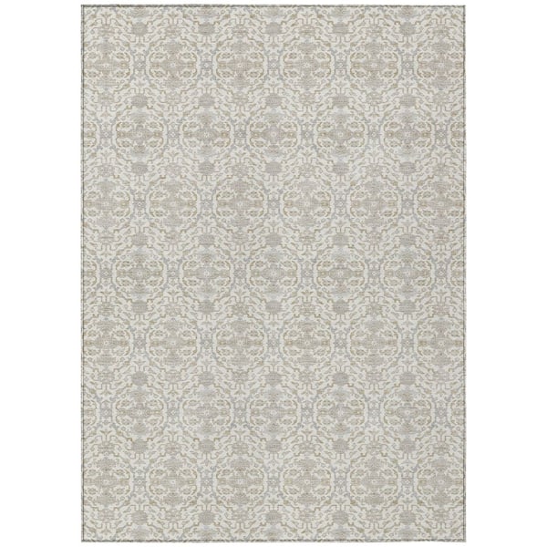 Chantille Machine Washable Indoor/Outdoor Abstract ACN2917 Ivory 3 ft. x 5 ft. Area Rug