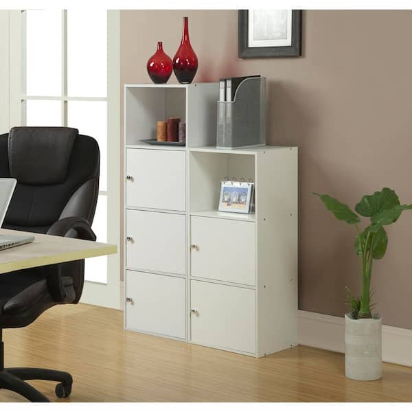 Convenience Concepts Xtra Storage White 2-Door Cabinet with Shelf