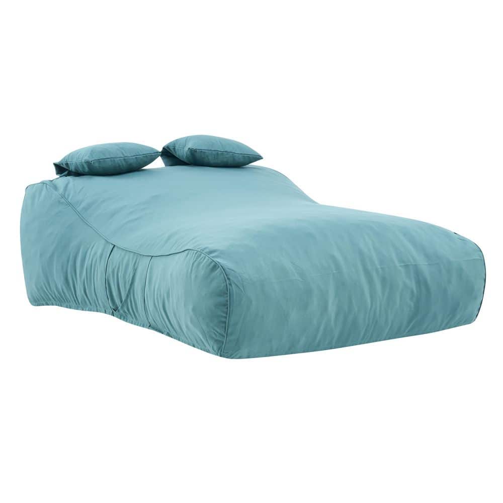 Aldren Teal Olefin Paito Bean Bag Daybed Outdoor Lounge Chair with Pillows price history on PriceWatchPro
