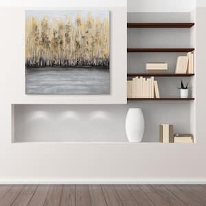 "Nature" Textured Metallic Hand Painted by Martin Edwards Gold Trees Canvas Wall Art