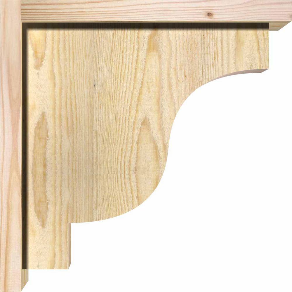14" Natural Douglas Fir Rough Sawn Corbel with Backplate