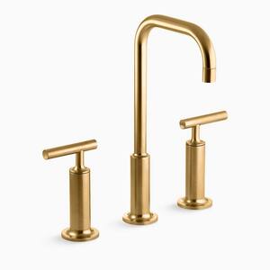 Purist 8 in. Widespread 2-Handle 1.2 GPM Bathroom Faucet with Lever Handles in Vibrant Brushed Moderne Brass