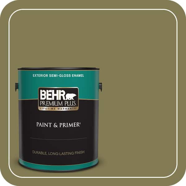BEHR PREMIUM PLUS 1 gal. Home Decorators Collection #HDC-AC-16A Fern Grove Semi-Gloss Enamel Exterior Paint & Primer
