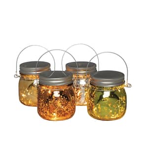 Mercury Glass 4-Color Battery Operated Lantern (4-Pack)