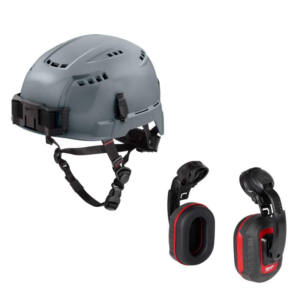 BOLT Gray Type 2 Class C Vented Safety Helmet W/ BOLT Earmuffs with Noise Reduction Rating of 24 dB price history on PriceWatchPro