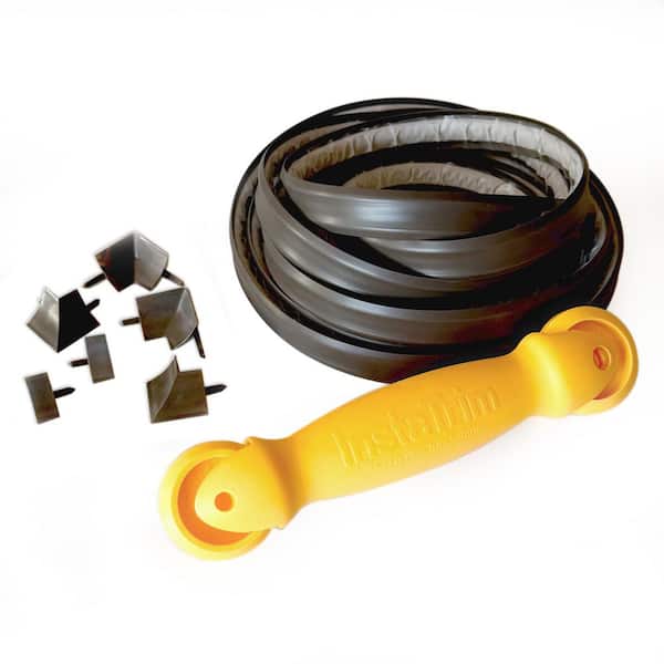 Caulk Project Kit, 3/4 in. D x 3/4 in. W x 10 ft. L, Bronze PVC, Flexible Trim with Corner and End Caps, Applicator Tool