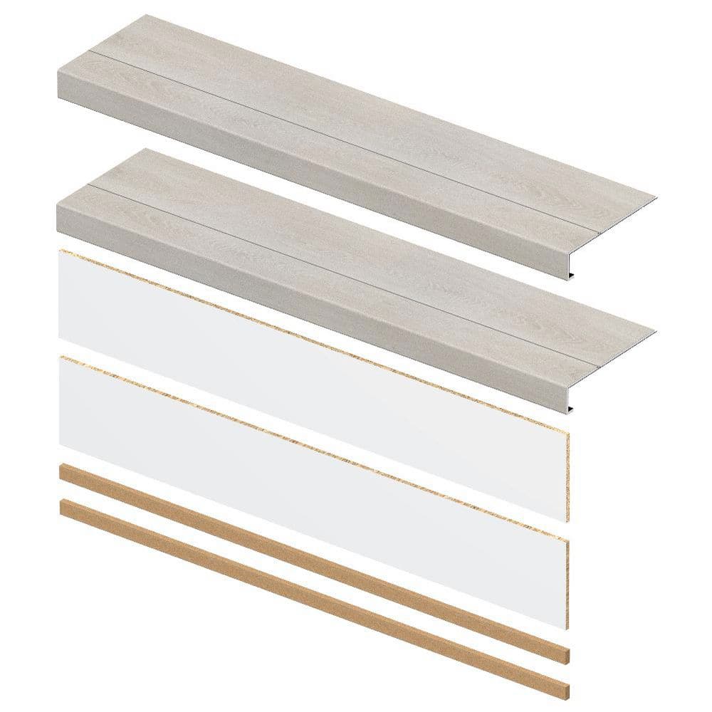 Champagne Beach Wood 7mm x 46in x 12in Exact Match Large Square Nose Stair Tread + Riser Combo Kit (2-Pack) price history on PriceWatchPro