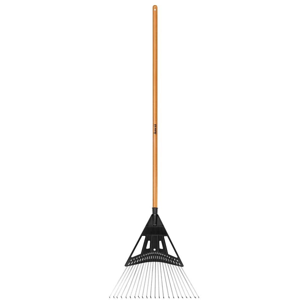 47 in. L Wood Handle 24 in. Poly Steel Lawn Rake