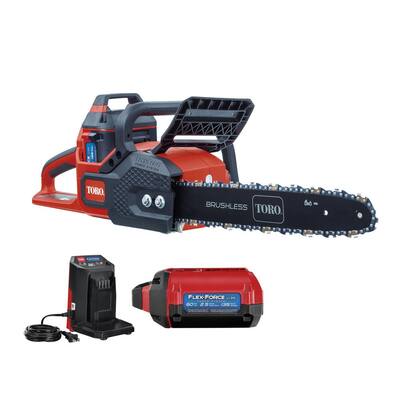 Flex-Force 16 in. 60-Volt Max Lithium-Ion Battery Electric Cordless Chainsaw, 2.5 Ah Battery and Charger Included