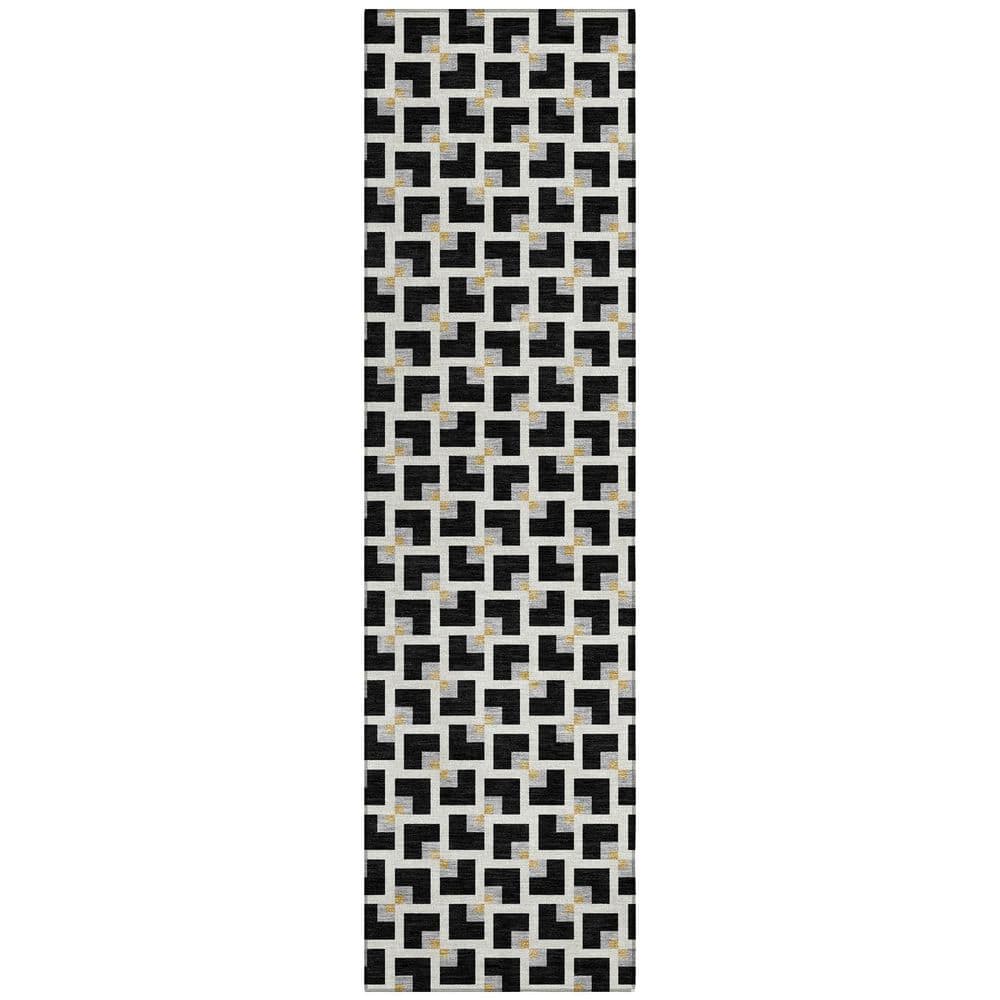 Chantille Machine Washable Indoor/Outdoor Abstract ACN2602 Black 2 ft. x 7 ft. Runner Rug price history on PriceWatchPro