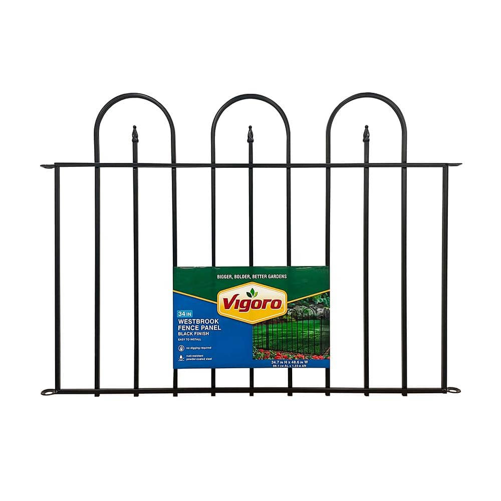 Origin Point Brands 44 in. H X 1.8 ft. L Black Steel Fence Post Origin Point Brands 44 in. H X 1.8 ft. L Black Steel Fence Post
