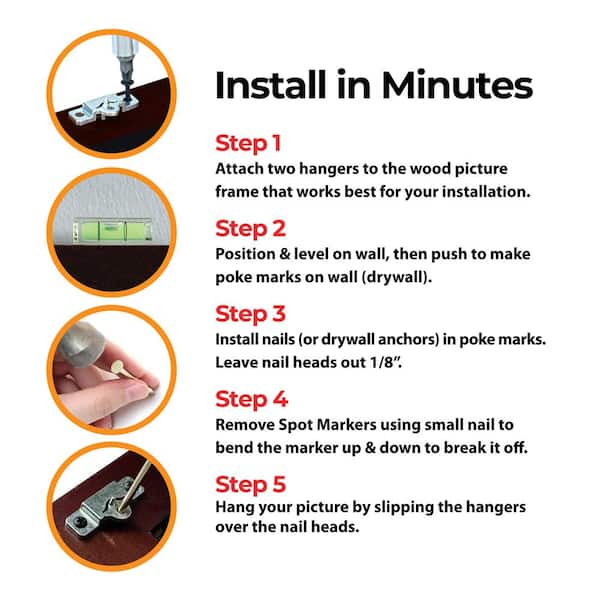 PicGenie123 Picture Hanging Kit 40-Piece Hangs Pics Up To 50 Lbs 4 Pack N50 Mk4s - View #6