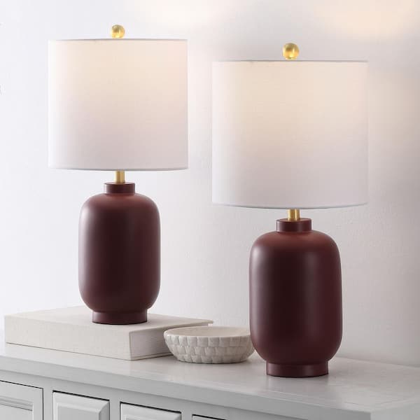 Madsen 21.5 in. Burgundy Table Lamp