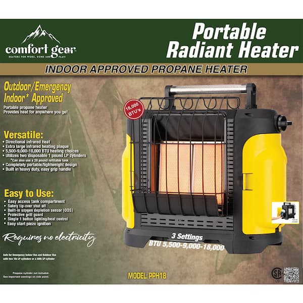 Portable Heater 2024 18,000 BTU Recreational Radiant Heater