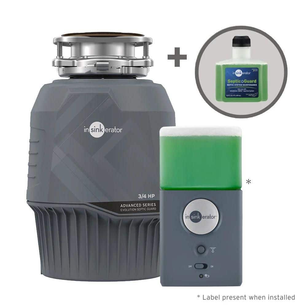 Evolution Septic Guard 3/4 HP Garbage Disposal, Advanced Series EZ Connect Continuous Feed Garbage Disposal w/ Refill
