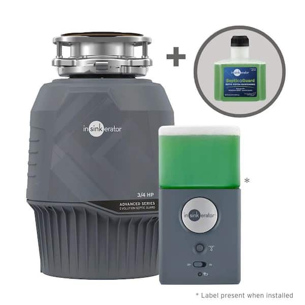 Evolution Septic Guard 3/4 HP Garbage Disposal, Advanced Series EZ Connect Continuous Feed Garbage Disposal w/ Refill