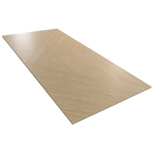 Luxury Ribbed Oak 4 in. x 0.41 in. Matte Porcelain Wall Tile Sample