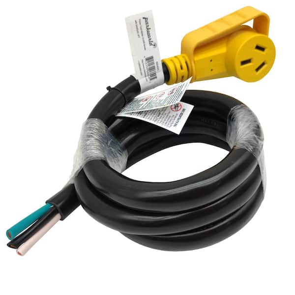 6 ft. 6/3 50 Amp 125/250-Volt NEMA 10-50R Female to 3-Wires Replacement Power Cord with Handle(10-50R to 3-Wires), Black