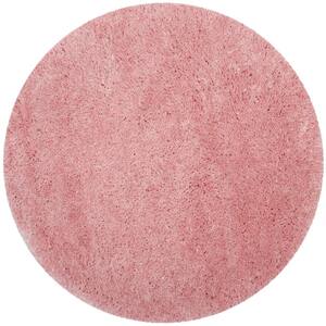 Polar Shag Light Pink 7 ft. x 7 ft. Round Solid Area Rug