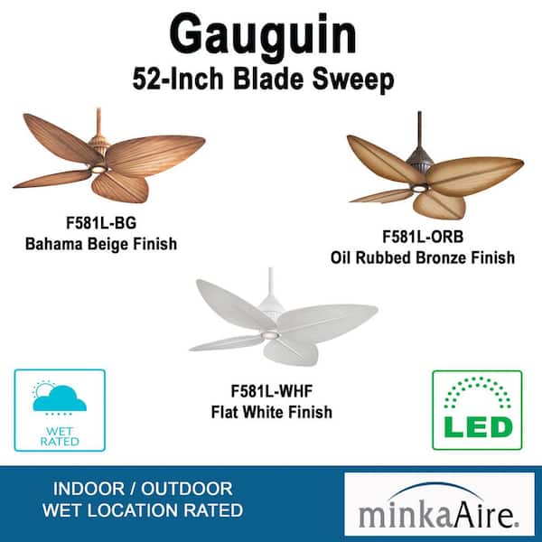 Minka Aire F581-BG Gauguin 52 in. Indoor / Outdoor Ceiling Fan - Bahama Beige