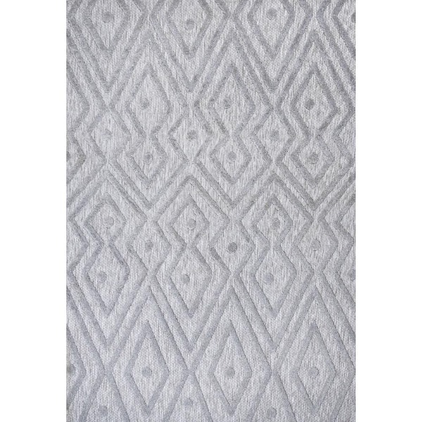 Balansat Moroccan Diamond Light Gray 8 ft. x 10 ft. Indoor/Outdoor Area Rug
