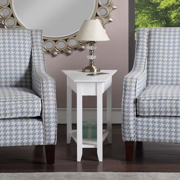HOME IMPORTS EMPORIUM 16 in. Ivory Finish Rectangle Wood End Table