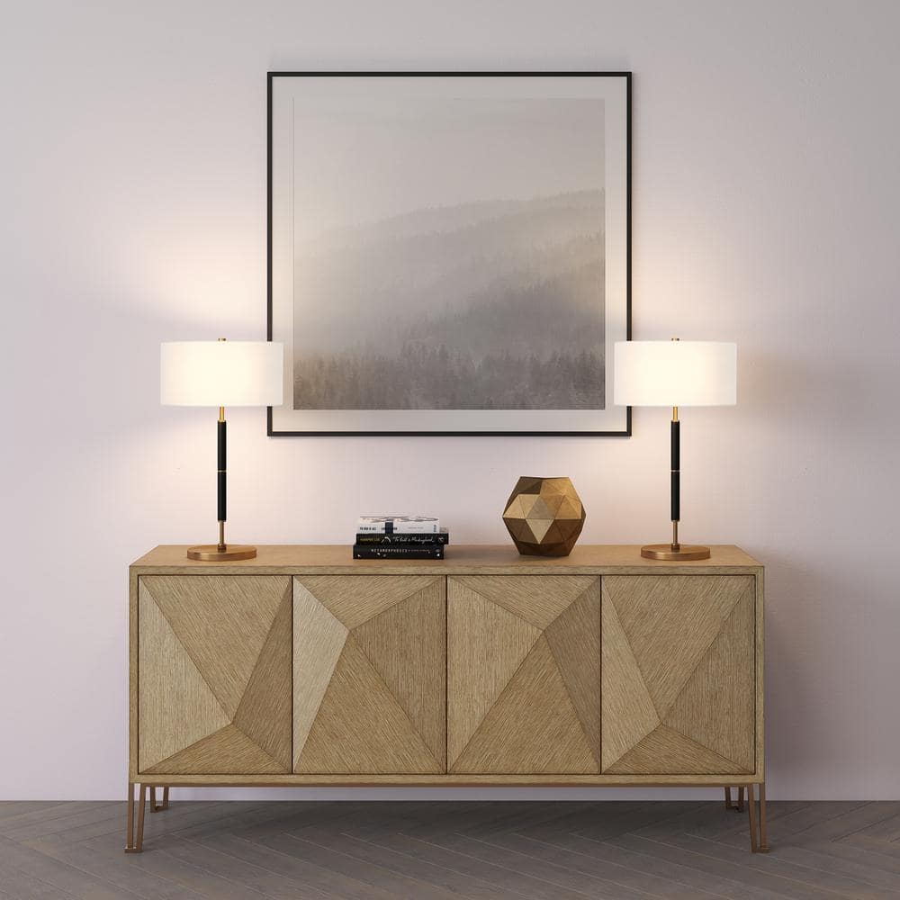 Simone 25" Brass and Black Two-Tone Industrial Table Lamp