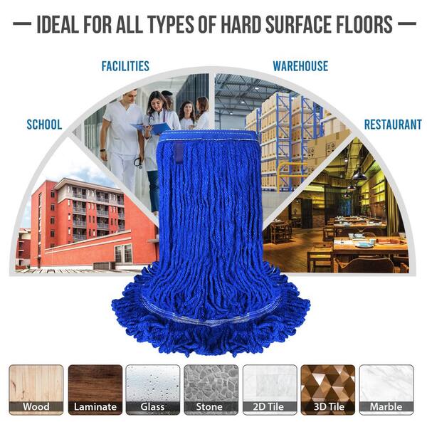 BISON LIFE 5 in. Loop End Commercial String Mop Blended Mop