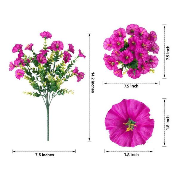 4.00 in. Artificial Morning Glory Flowers Colorful UV Resistant