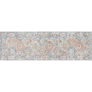 Wilton Collection Multi Color 2 ft. 3 in. x 7 ft. 3 in. Floral Pattern Persian Area Rug