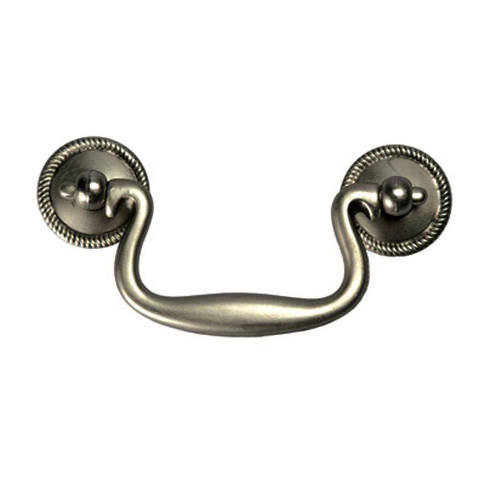 Continental Brass Drawer Bail Knocker Pull – 3.5" C-C, Distressed Old World Bronze, Rustic