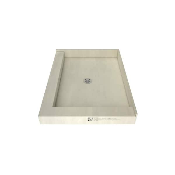Tile Redi Redi Base 42 in. x 36 in. Double Threshold Shower Base with Center Drain and Polished Chrome Drain Plate