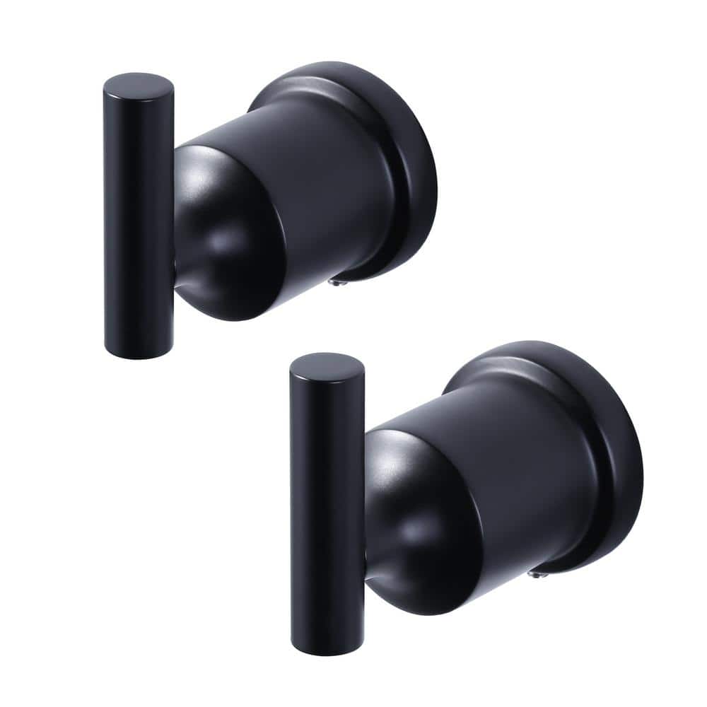 IVIGA 2 Pieces Round Wall Mounted Bathroom Robe Hook in Matte Black ...