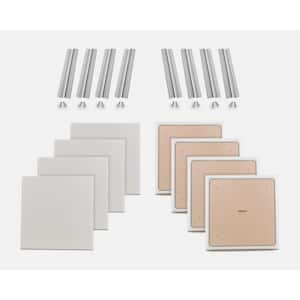 WAVERoom Pro 1 in. x 24 in. x 24 in. Diffusion-Enhanced Sound Absorbing Acoustic Panels in Stone (8-Pack)