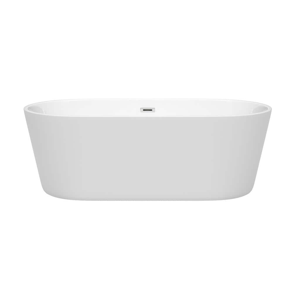 Carissa 67'' White Acrylic Freestanding Soaking Bathtub