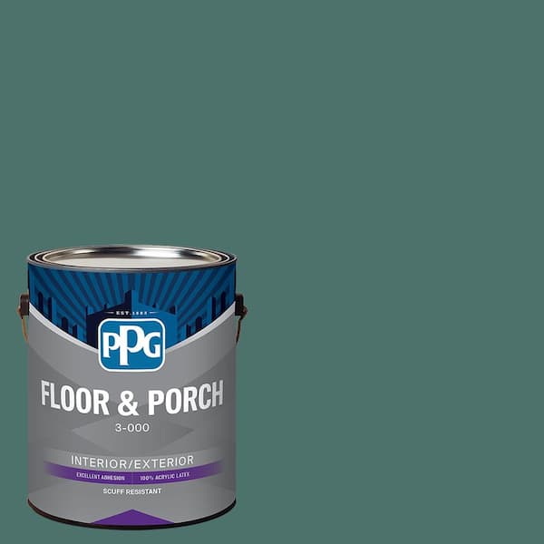 1 gal. PPG1143-6 Smoky Emerald Satin Interior/Exterior Floor and Porch Paint